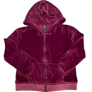 Xersion size L (14)reg purple zip front velour jacket